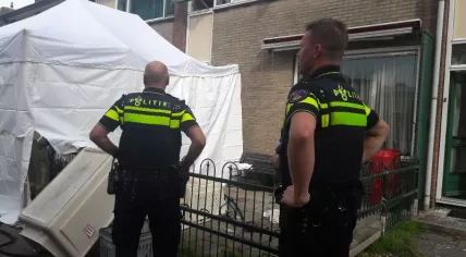 Police at the scene of a murder-suicide on Cremerstraat in Papendrecht, two adults and two children were killed, 22 Sept 2018