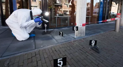 Forensic investigator at a crime scene