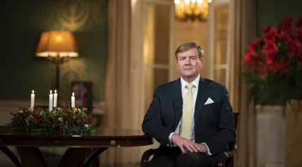Dutch King Willem-Alexander during the recording of his 2018 Christmas Address. December 2018