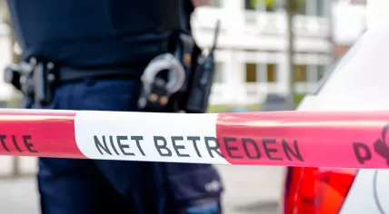 Dutch police at the scene of a crime