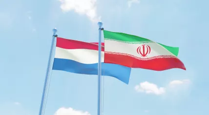 Flags of the Netherlands and Iran