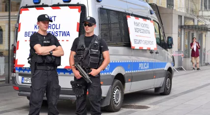 Police officers in Krakow, Poland