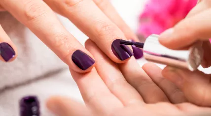 Manicure at a nail salon