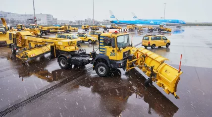 Wet snow falling at Schiphol, 30 Jan 2019