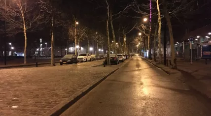 Slick roads in Amsterdam Oost before the morning rush hour, 21 Jan 2019