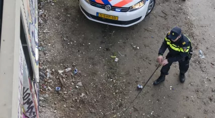 Dutch police officer and car seen from above