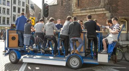 A beer bike in Amsterdam