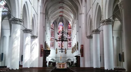 Interior view of the Sint Catharina Cathedral in Utrecht