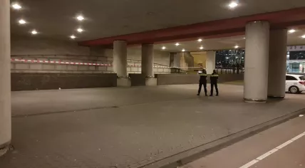 Police at the scene of a stabbing on Passage in Amsterdam Zuidoost, 25 March 2019