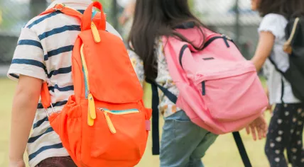 Kids with school bags