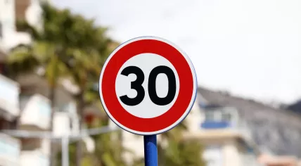 30 km/h speed limit road sign 