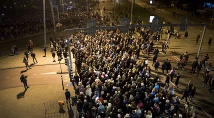 Silent march to honor 24 Oktoberplein Utrecht shooting in March 2019