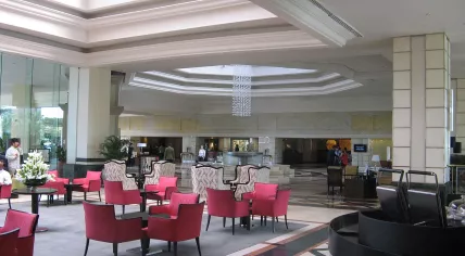 The reception area of the Cinnamon Grand Hotel in Colombo, Sri Lanka