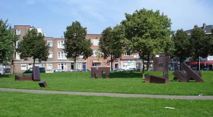 "Forgotten Bombardment" sculpture by Mathieu Ficheroux in Rotterdam