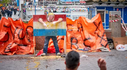 Egg throwing on King's Day in Amsterdam