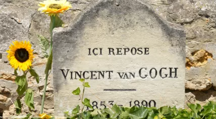 Vincent van Gogh's grave in Auvers-sur-Oise, France