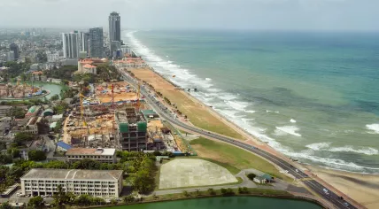 Aerial photo of the Colombo, Sri Lanka coast