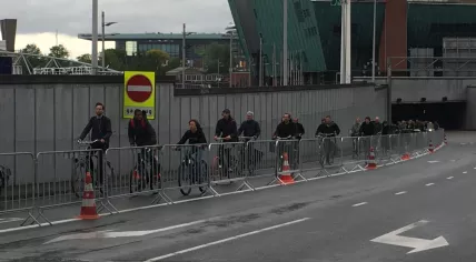 Cyclists using the IJtunnel to get from Amsterdam Noord to Centrum, 28 May 2019