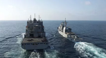 US Navy ships on the Gulf of Oman