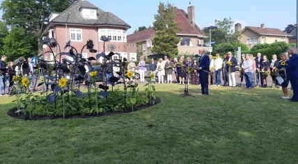 Mayor Pieter Broertjes speaking at the commemoration on the 5th anniversary of the MH17 disaster in Hilversum, 17 July 2019