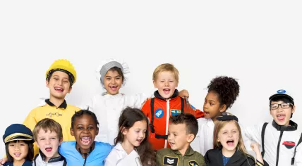 Kids dressed up in dream job outfits