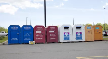 Bins for clothing donations