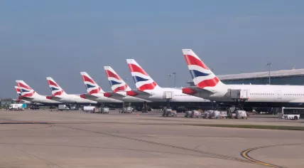 British Airways planes at Heathrow Airport