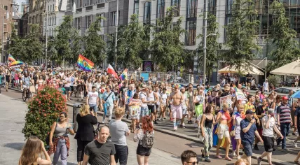 The Pride walk in Amsterdam, the official kickoff of Pride Amsterdam, 27 July 2019
