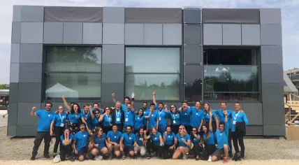 TU Delft's MOR team won 2nd prize at the Solar Decathlon Europe with their concept of turning inefficient offices into energy efficient homes, 28 July 2019