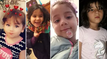 Missing Ahmad kids from left to right - Tala, Sharifa, Berivan, and Hain