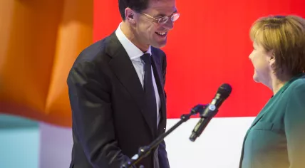 Mark Rutte and Angela Merkel