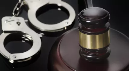 Handcuffs and gavel