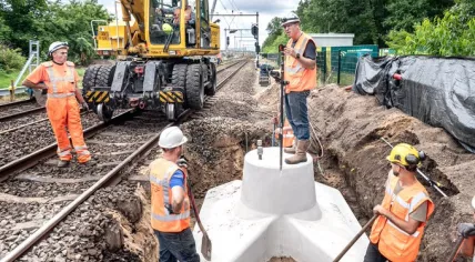 Rail works around the Naarden-Bussum station, 5 August 2019