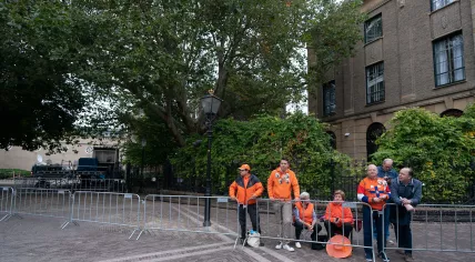 The first fans lining the route the Royals will take on Budget Day, 17 September 2019
