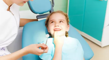 Girl at the dentist