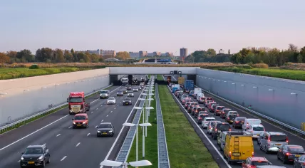 Afternoon traffic on the A4 near Rotterdam