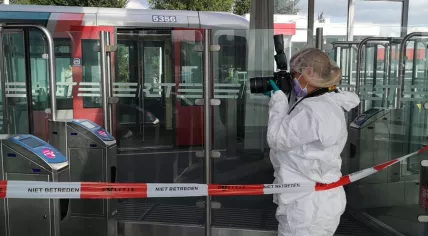 Scene of a stabbing on the Rotterdam Metro