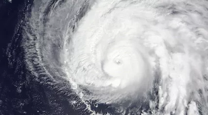 Hurricane Lorenzo shortly after its initial peak intensity on 27 September 2019