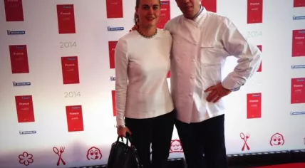 Kim Veldman and Jacob Jan Boerma at the 2014 Michelin awards in Paris