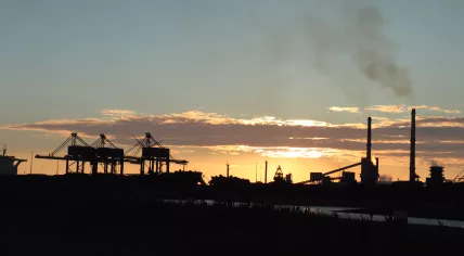 Tata Steel IJmuiden at sunset
