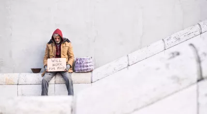 A man begging 
