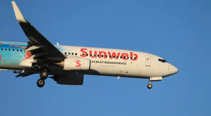 Sunweb branding on a Transavia Boeing 737-800