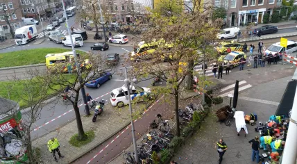 Scene of a shooting on Hugo de Grootplein in Amsterdam