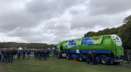 A De Heus truck on Malieveld in The Hague during a farmers' protest, 1 Oct 20192