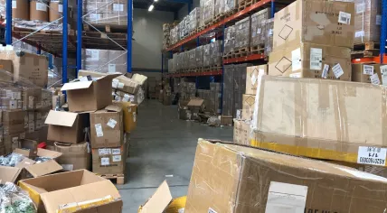Warehouse filled with products from China