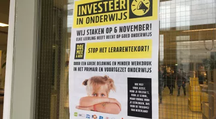 Teacher strike announcement at an Amsterdam school, 5 November 2019