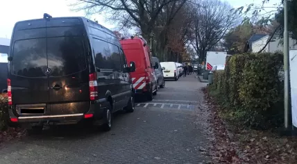 Over 100 police officers raid a caravan camp on Hoogheuvelstraat in Oss where the "Godfather of Brabant" was arrested, 13 Nov 2019