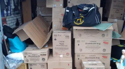 A portion of a 2,000-kilogram illegal fireworks bust in Enschede. Nov. 26, 2019.