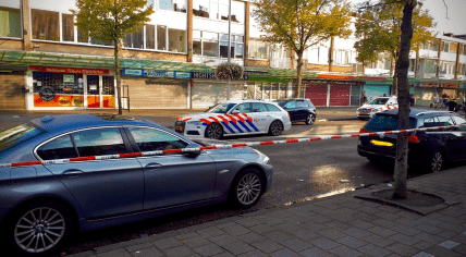 The scene on the Osdorperban In Amsterdam where a man was found shot alongside an unspecified explosive. Sept. 26, 2020