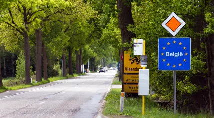 Belgian border sign